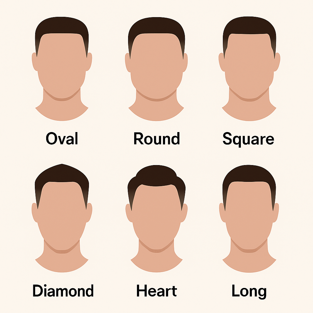 Face shape diagram for taper fades