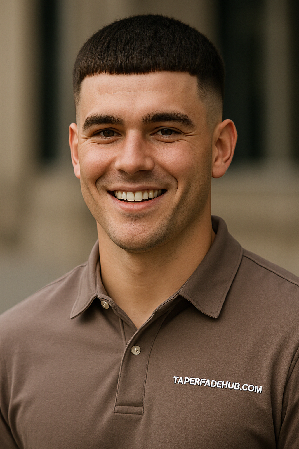 Low Taper Fade Caesar Cut Example