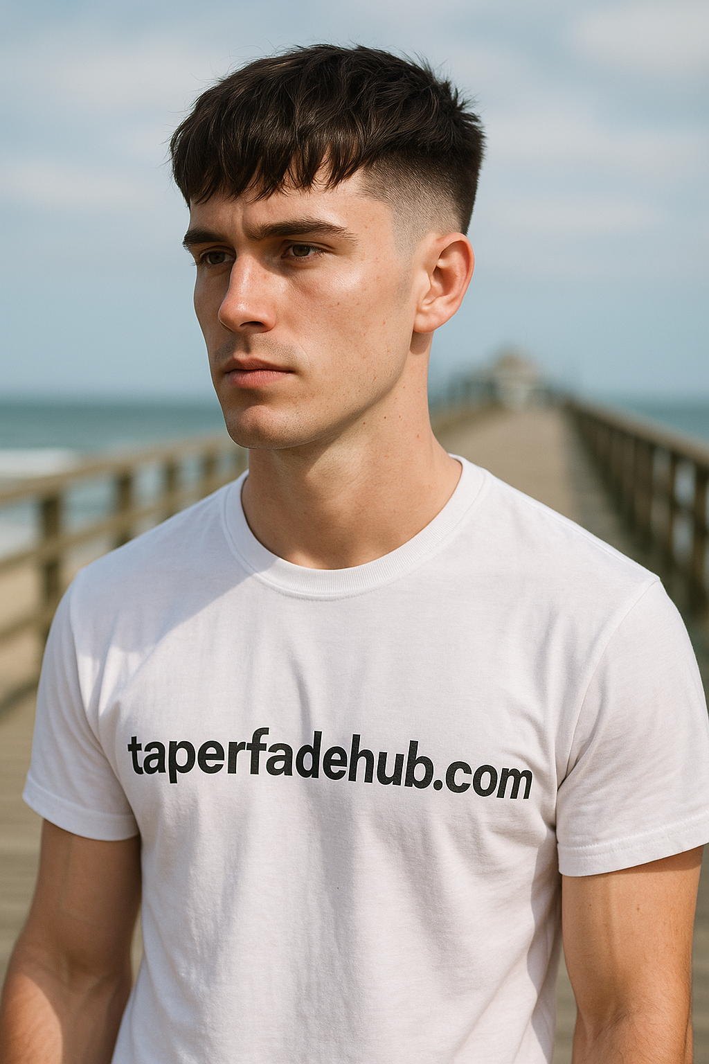 Fringe Mid Taper Fade with Tousled Front Hair