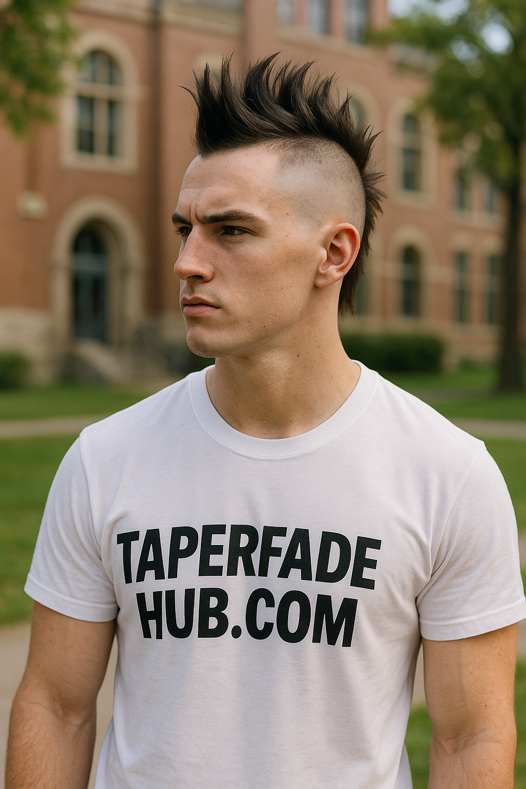 Mohawk with Mid Taper Fade and Design