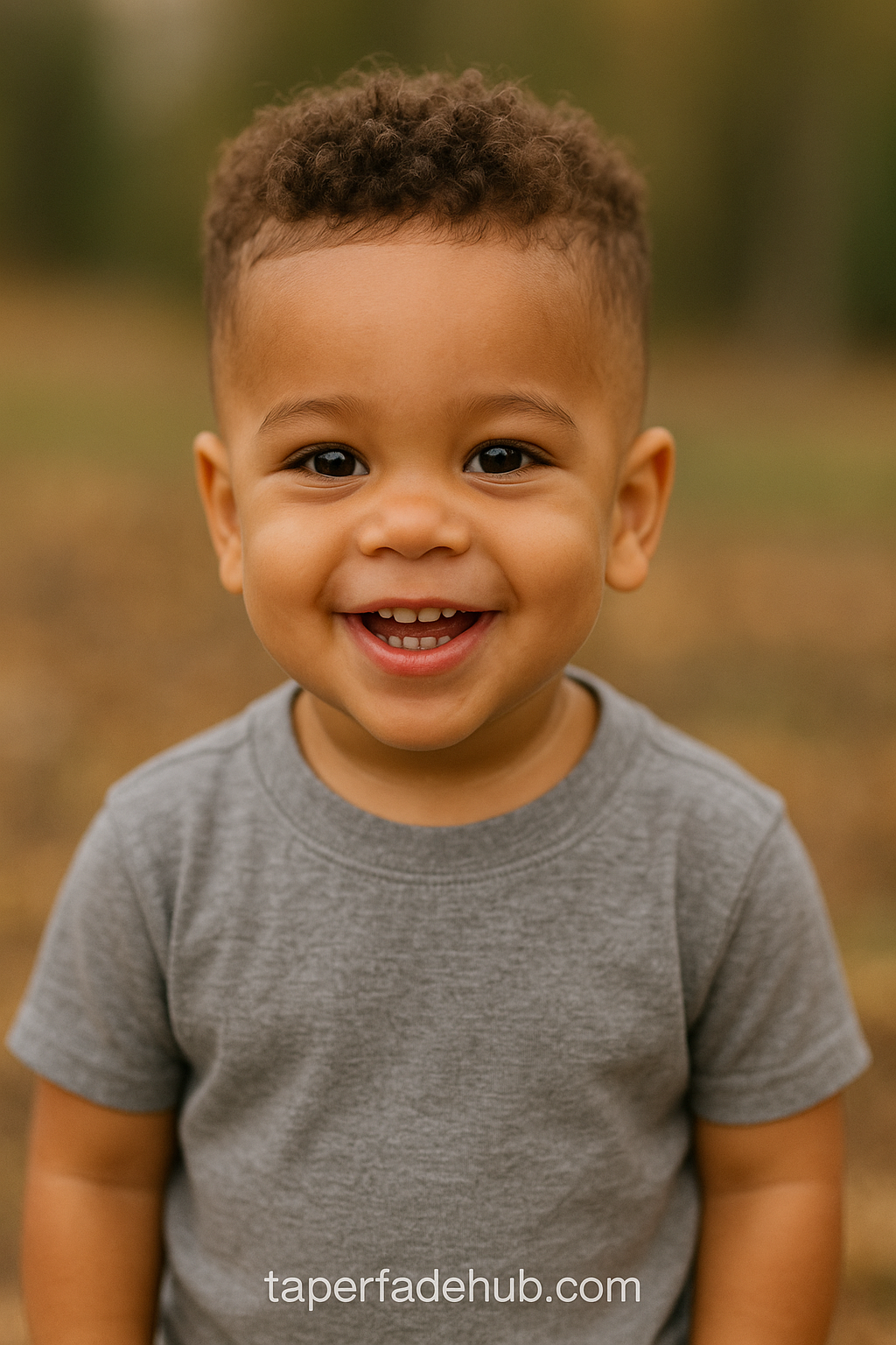 Toddler with textured taper fade haircut